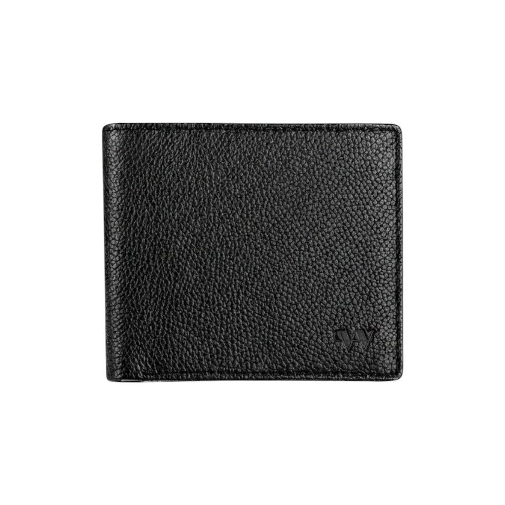 Wildebeast The Nomad black slim bifold wallet made from premium textured European leather with RFID protection.