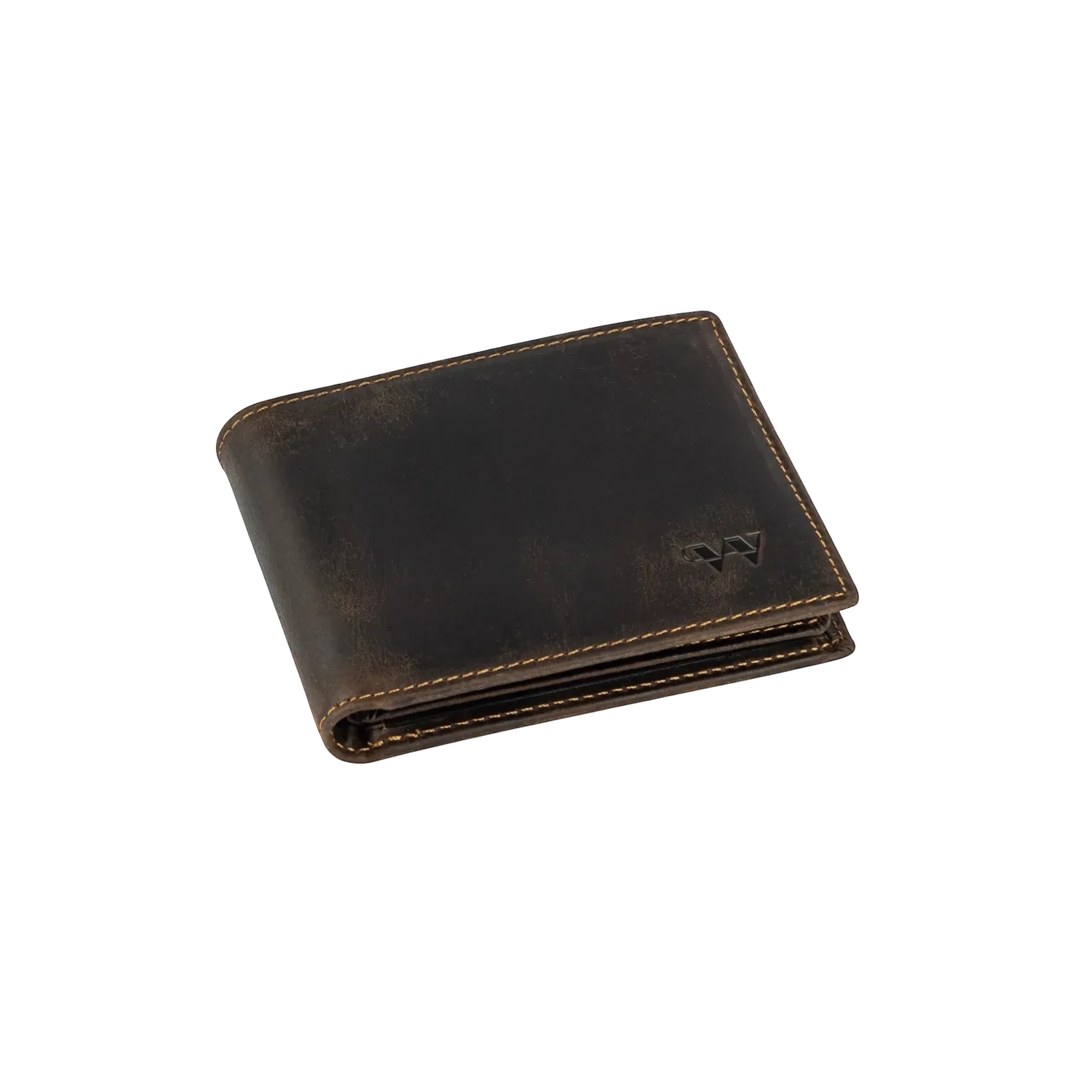 Wildebeast The Ranger rugged brown Crazy Horse leather bifold wallet with RFID protection and embossed logo