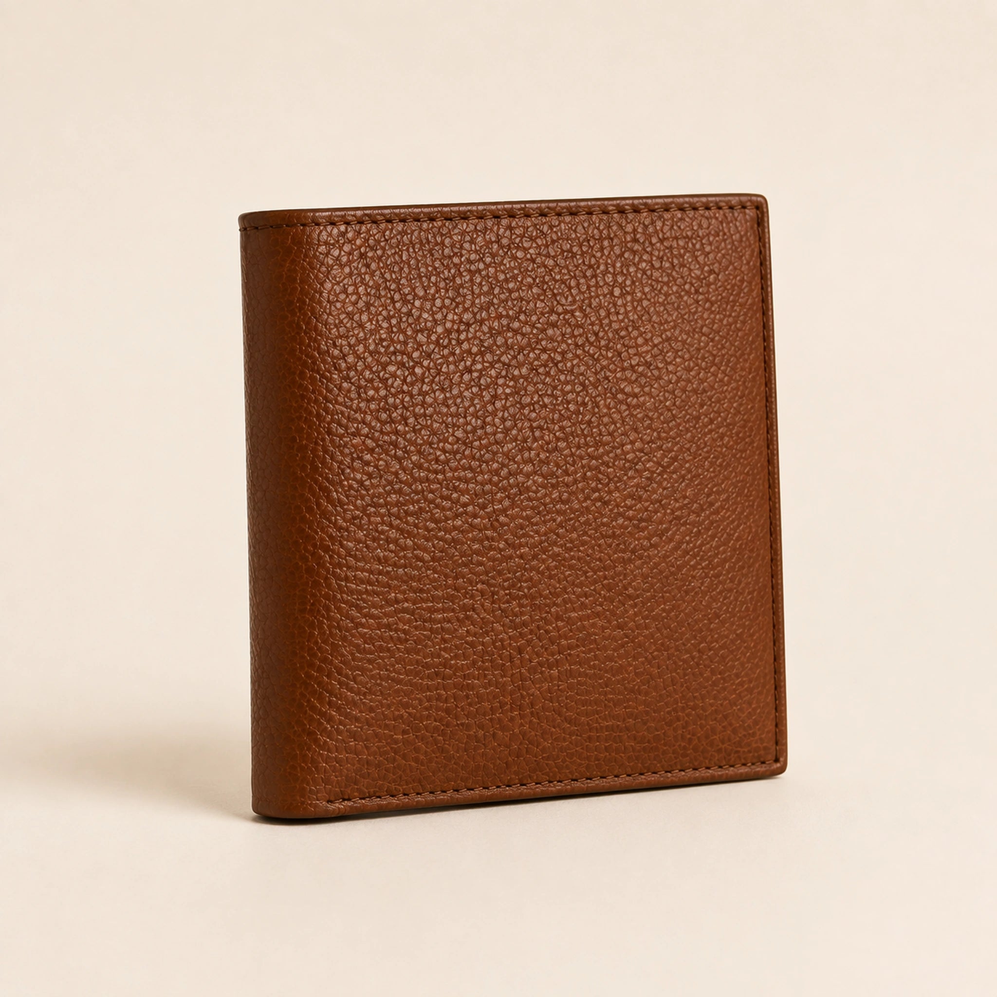 WF-001 brown leather wallet front view