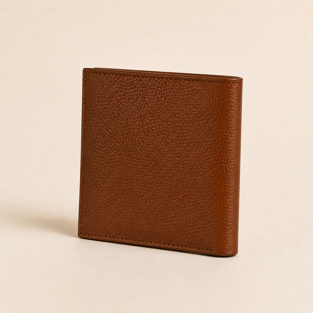 WF-001 brown leather wallet rear view
