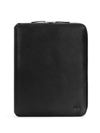 Wildebeast The Dock Tech Folio black pebbled leather zip-around folio, front view