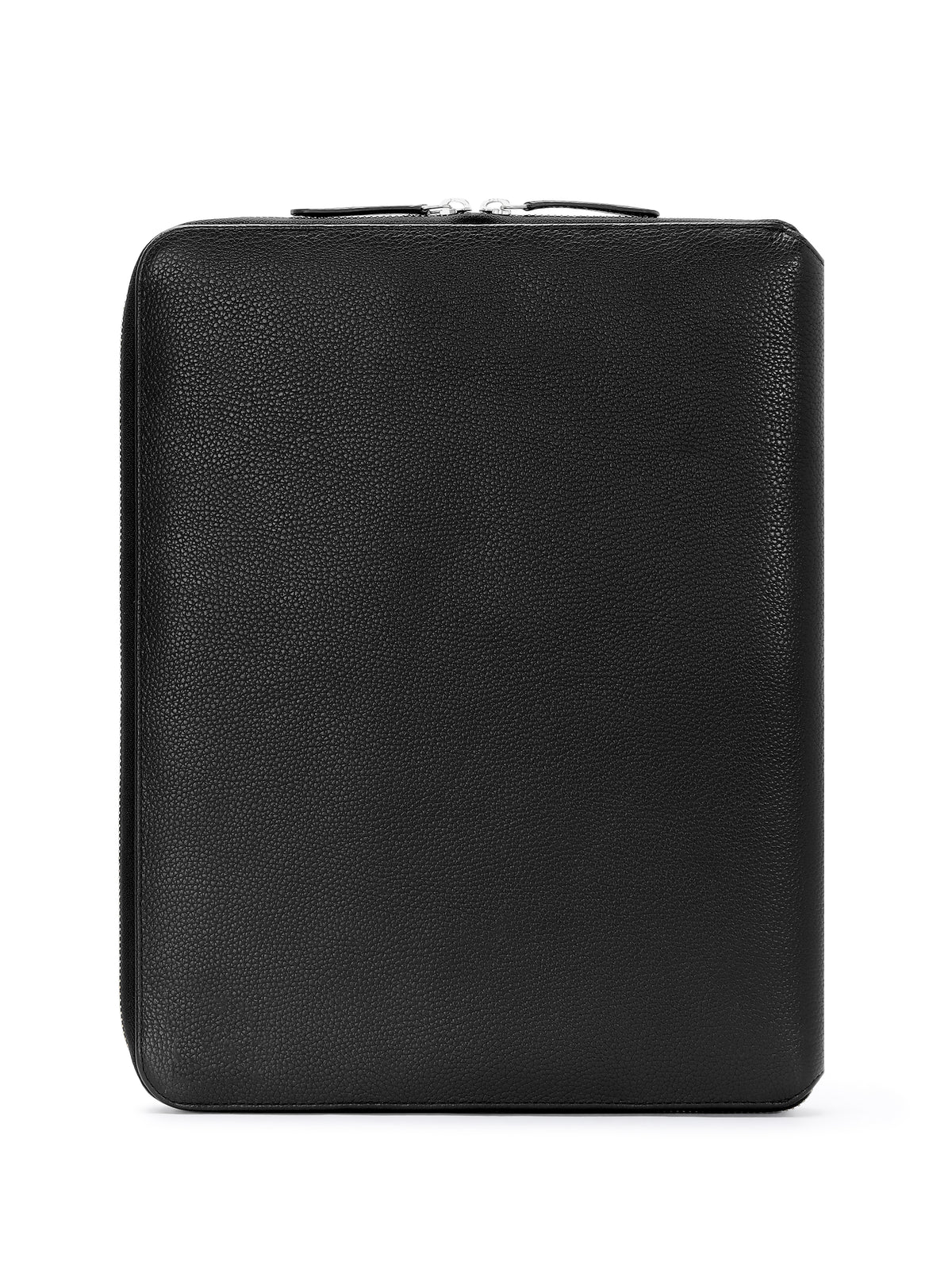 The Dock Tech Folio black leather folio, back view
