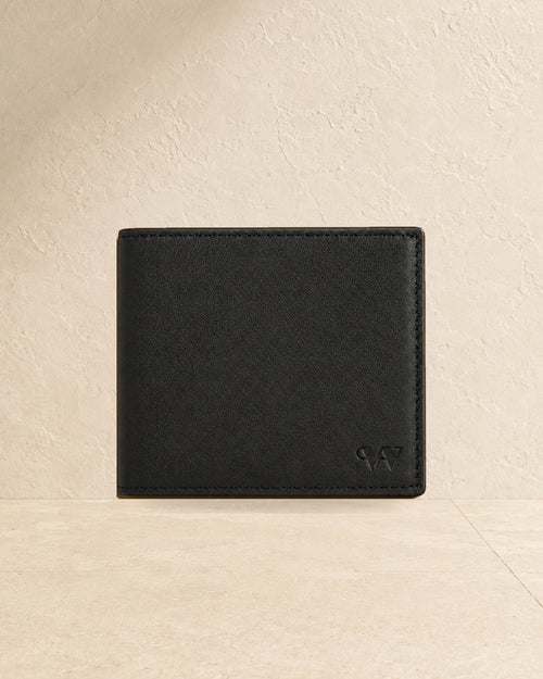 Wildebeast The Drift black leather wallet, front view