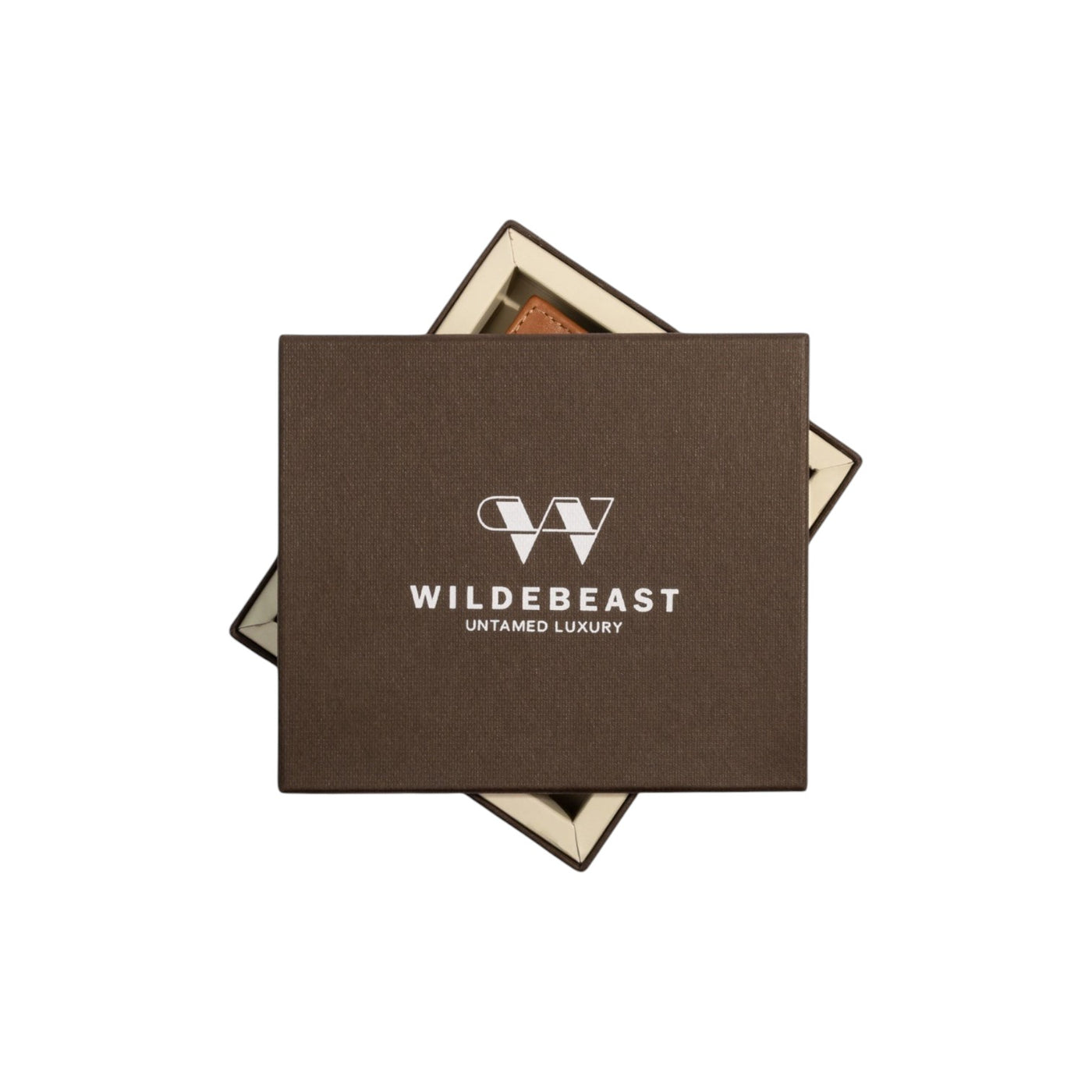 The Frontier Brown leather wallet with its Wildebeast gift box packaging