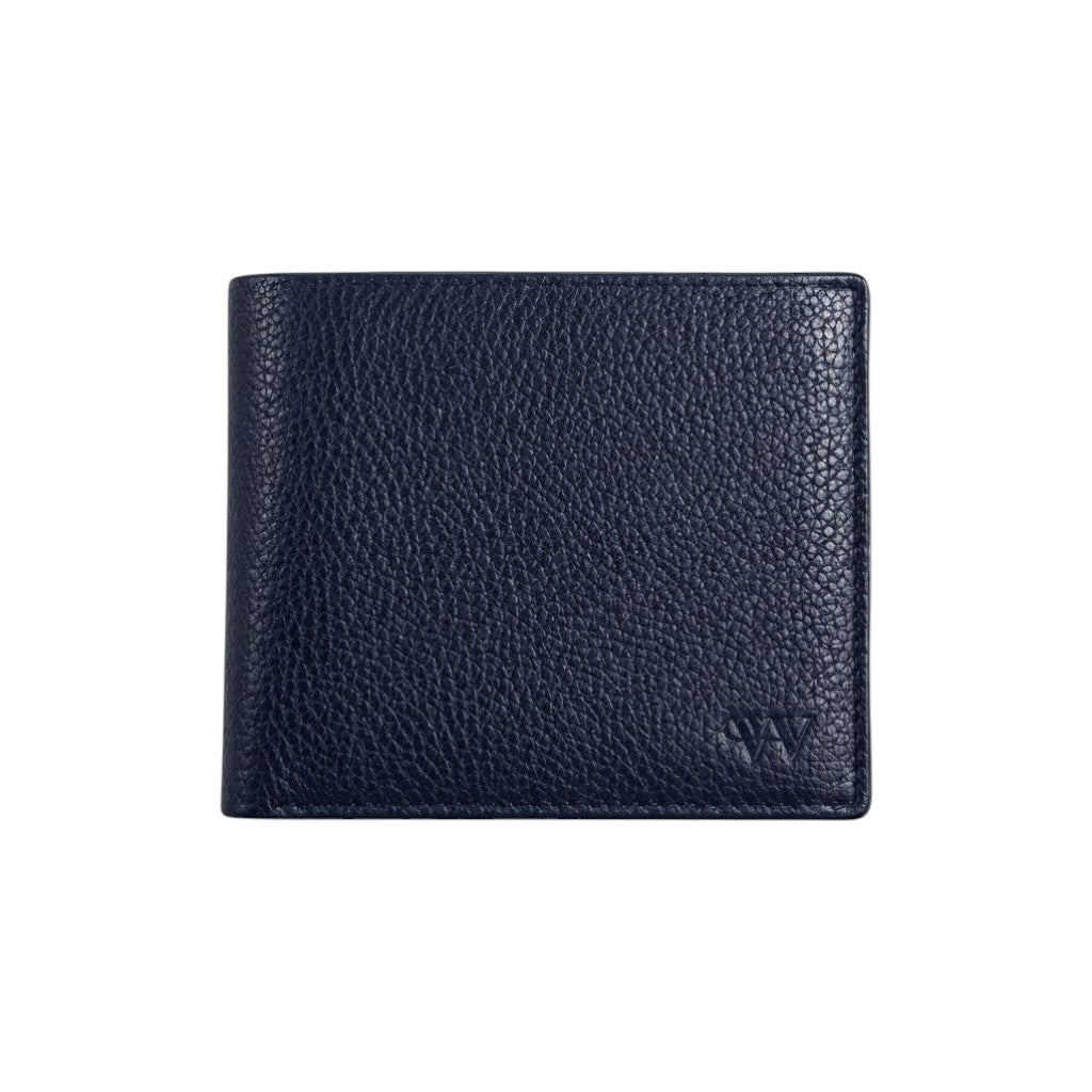 Wildebeast The Frontier navy blue bifold wallet made from premium textured European leather with RFID protection.