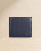 Wildebeast The Frontier Navy leather wallet, front view