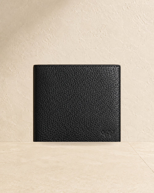 Wildebeast The Nomad Black leather wallet, front view