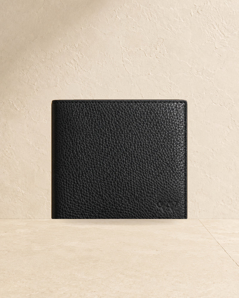 Wildebeast The Nomad Black leather wallet, front view