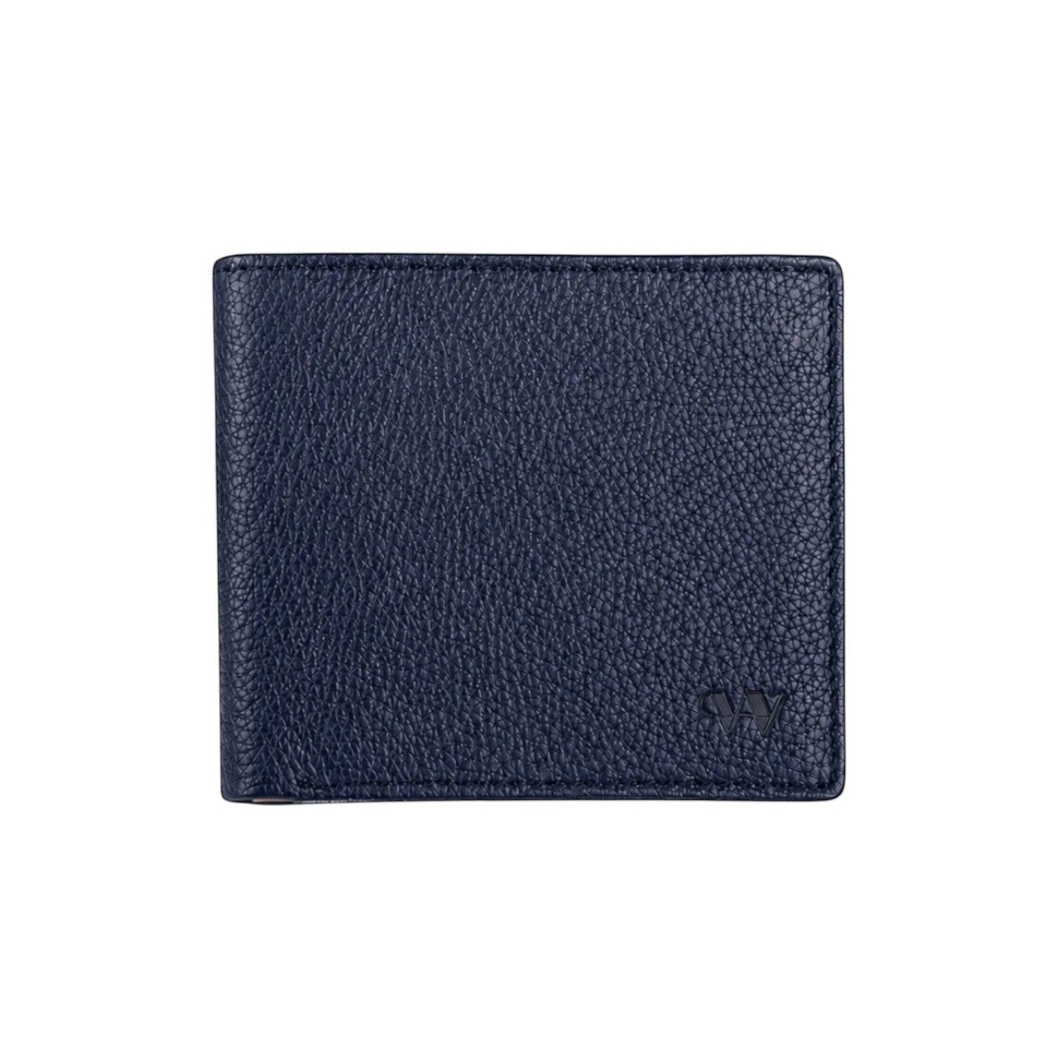 Wildebeast The Nomad navy blue slim bifold wallet made from premium textured European leather with RFID protection.