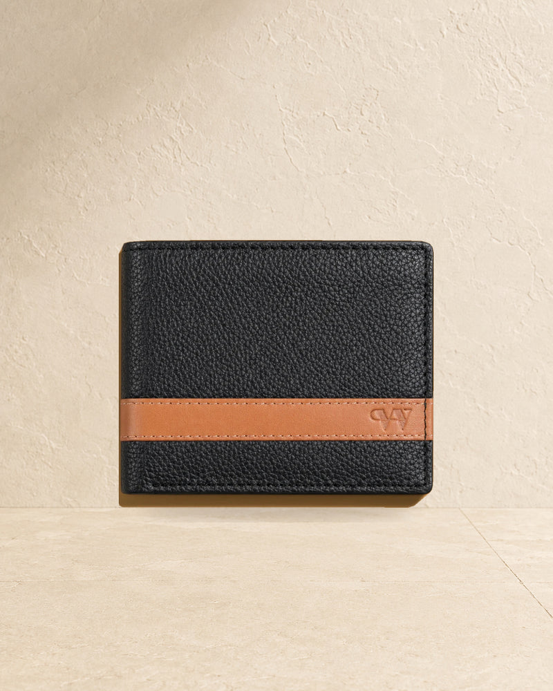 Wildebeast The Outrider Black leather wallet, front view