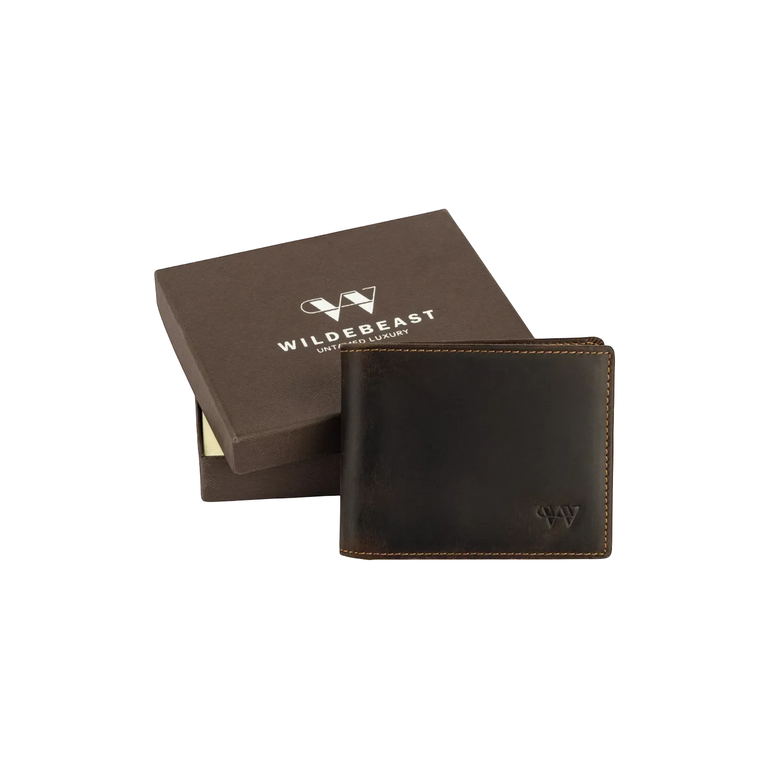 Wildebeast The Ranger brown Crazy Horse leather wallet with RFID protection and matching gift box
